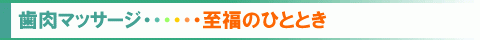 歯肉マッサージ…至福のひととき